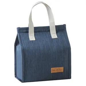Portable insulated lunch bag with cationic fabric and aluminum foil lining for school