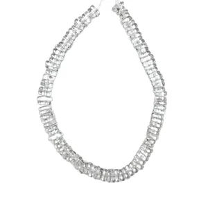 Cuentas de cristal blanco natural brasileño en forma rectangular para la creación de joyas DIY