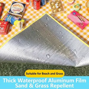 Thickened aluminum film waterproof picnic mat for outdoor camping and grass activities