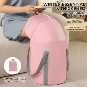 Sac de Bain de Pieds Pliable Portable Isolation Thermique à Cinq Couches Surélevé Jusqu'au Mollet Imperméable Tissu Oxford pour Maison Voyages Adultes