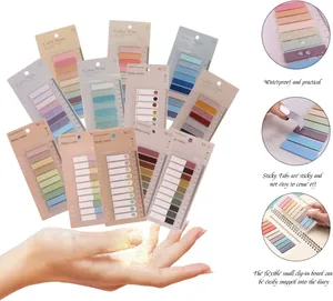 Macro detail view of waterproof Morandi color index tabs with ruler board for planners