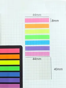 Dettaglio con dimensioni 44mm x 8mm per linguette adesive colorate trasparenti