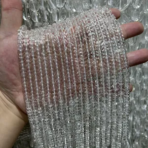 Brasil Natural Cuarzo Transparente Cuarzo Ahumado Forma Ábaco Cuentas Sueltas Cuentas Separadoras Para Fabricación Joyas DIY Collares Accesorios