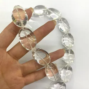 Große ovale transparente brasilianische Bergkristallperlen für Ihre DIY-Schmuckstücke