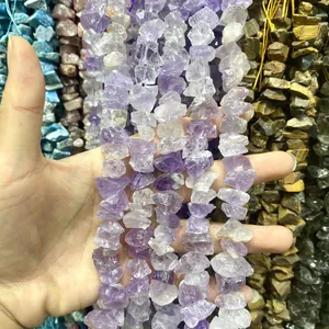 Natürliche unregelmäßige Amethyst-Rohsteinperlen für DIY-Schmuck und Halsketten