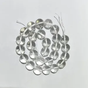 Perles rondes en cristal de roche naturel du Brésil de haute qualité pour bijoux DIY