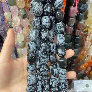 Natürliche Schneeflocken-Obsidian Steinperlen für DIY-Schmuck und Armbänder