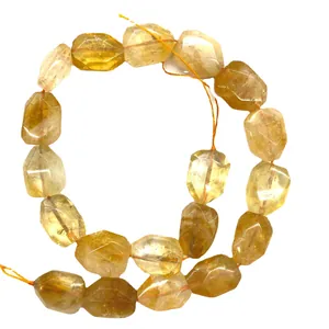 Perle di citrina naturale sfaccettate irregolari per creazione gioielli fai da te