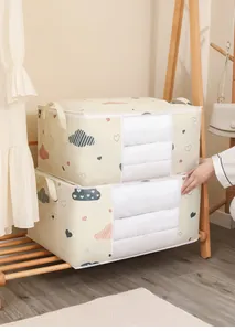 Sacs de rangement pour couettes avec motif de nuages et fenêtre visuelle pour l'organisation