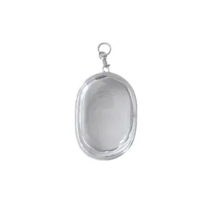 Portable transparent oval storage pouch with keychain for data cables and earphones
