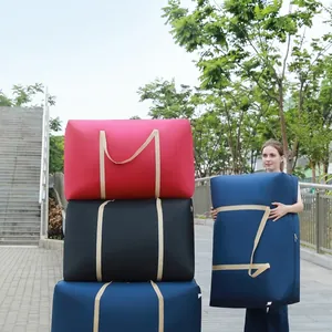 Large heavy-duty waterproof moving storage bags with reinforced handles and zipper closure