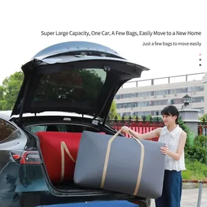 Large capacity thickened moving bags for storage of clothes and quilts in a car trunk