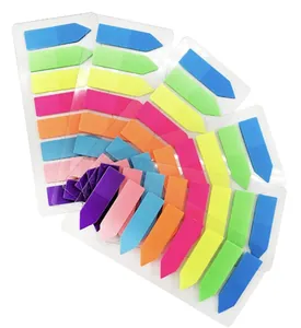Segnapagina colorati a freccia in 8 colori e foglietti adesivi fluorescenti per note