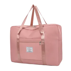 Large capacity waterproof dusty rose travel bag and luggage storage bag for moving