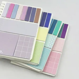 Multi-functional sticky note notebook set with Morandi color palette