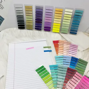 Notas adhesivas y pestañas de índice de PET con degradado de color Morandi para marcar