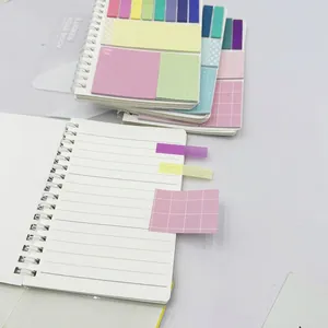 Multi-functional sticky note set with spiral notebook and colorful index tabs for students