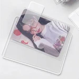 Detail showing a transparent PET index tab holding a photocard for convenient access.