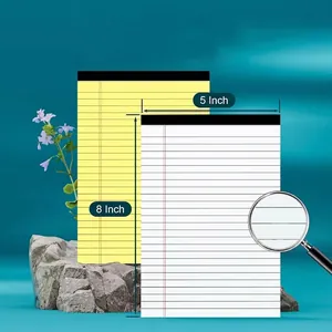 Ensemble de bloc-notes ligné 5x8 pouces avec pages détachables jaunes et blanches