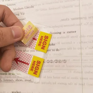 Onglets index adhésifs 'SIGN HERE' avec flèche rouge pour marquage pro de documents