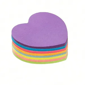 Colorful heart-shaped sticky notes stack for student memos and notes