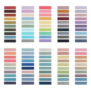 Grid display showing 100 colors of Morandi palette translucent index tabs