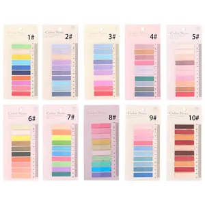 Onglets d'index Morandi colorés sur cartes de règle transparentes pour agendas