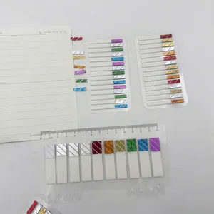 Adesivi per indici olografici laser e note adesive in PE con righello per taccuini