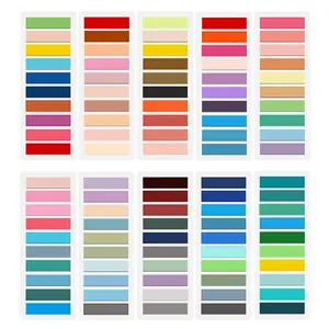 Detail view showing 100-color Morandi transparent waterproof sticky index tabs set