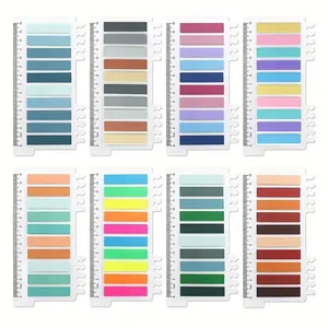 Detailed view of colorful waterproof index stickers with 14cm ruler scale on backing