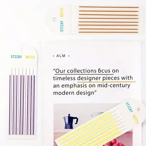 Colorful long strip PET index sticky notes for reading annotation and office organization