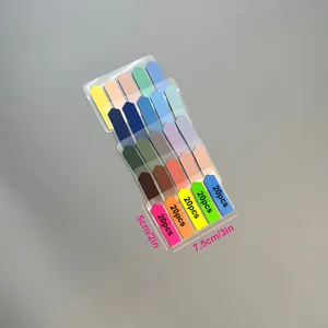 Colorful Morandi PET index tabs measuring 7.5x5cm with 20 pieces per color tab