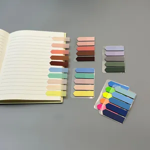 Morandi PET Pointed Index Stickers Waterproof Semi-Transparent Arrow Sticky Notes For Document Classification Office Supplies