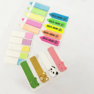 Marque-pages transparents colorés et onglets fléchés 'Sign Here' pour bureau et école