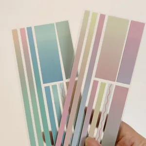 Creative gradient transparent index stickers in pastel pink and blue for student reading