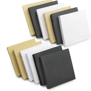 Foglietti Adesivi Minimalisti Quadrati Nero Bianco Marrone Blocco Note per Studenti Ufficio Diario Cancelleria Design Semplice
