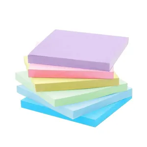 Bloc de notas adhesivas cuadradas de colores macaron para oficina y escuela, 76x76mm.