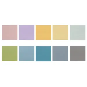 Dettaglio che mostra una tavolozza di 10 colori vintage Morandi per note adesive.