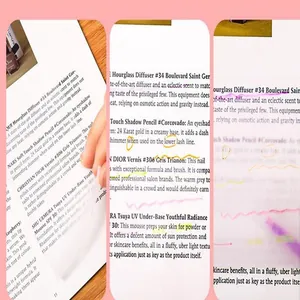 Transparent Haftnotizen zum Nachzeichnen und Hervorheben von Text in Büchern