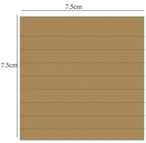 Vista dettagliata delle specifiche di un post-it quadrato in carta kraft di 7,5x7,5 cm