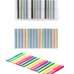 Set of multi-color narrow transparent index stickers for book annotation and journaling