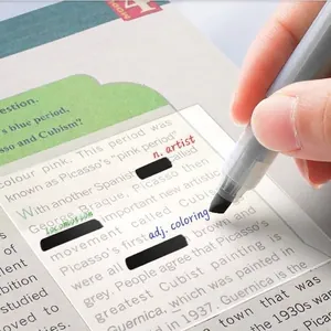 Transparente wasserfeste Haftnotizen zum Nachzeichnen und Markieren in Lehrbüchern und Heften.