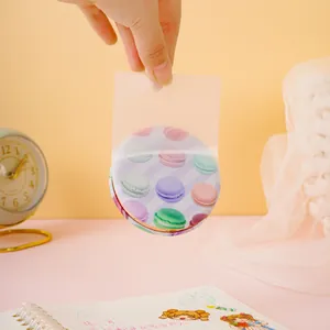 Foglietti adesivi trasparenti tondi Morandi con motivo macaron colorato per cartoleria