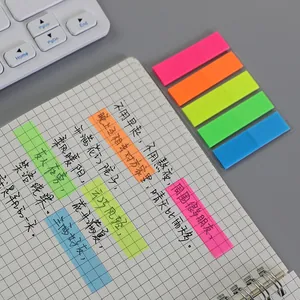 PET Translucent Sticky Notes Waterproof Multi Color Fluorescent Index Tabs Page Markers For School Office Reading Supplies