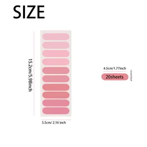 Detailed size diagram for pink gradient index tabs showing sheet and tab dimensions