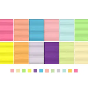 Lined Paper Sticky Notes Large Colorful Memo Pads Self-Adhesive Note Sheets For Office School Supplies Students Desktop Message Reminder