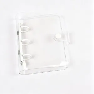 Minimalist mini 3-ring transparent PVC binder with white snap for kpop photocards