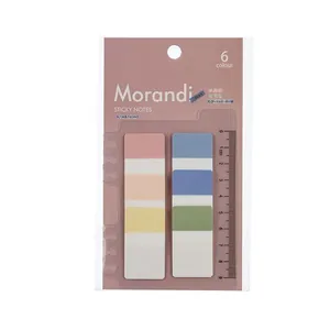 Note Adesive in PET Semitrasparenti Morandi Linguette Indice Impermeabili Blocco Note Con Righello Integrato Per Scuola Ufficio
