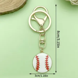 Schlüsselanhänger Baseball mit Details zur Gesamtlänge 8cm und Anhängerdurchmesser 3cm