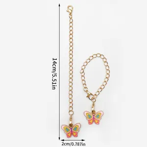 Detailed size measurement showing 14cm length for butterfly charm chain accessory